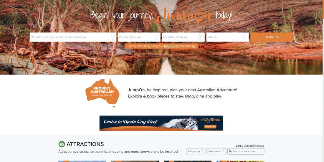 JumpOn.online homepage design